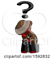 Poster, Art Print Of Red Detective Man Thinker Question Mark Concept