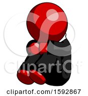 Poster, Art Print Of Red Clergy Man Sitting With Head Down Facing Angle Left