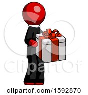Poster, Art Print Of Red Clergy Man Giving A Present