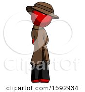 Poster, Art Print Of Red Detective Man Thinking Wondering Or Pondering Rear View