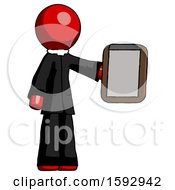 Poster, Art Print Of Red Clergy Man Showing Clipboard To Viewer