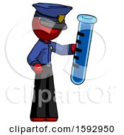 Poster, Art Print Of Red Police Man Holding Large Test Tube