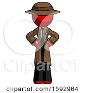 Poster, Art Print Of Red Detective Man Hands On Hips