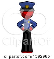 Poster, Art Print Of Red Police Man Hands On Hips