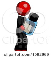Poster, Art Print Of Red Clergy Man Holding Glass Medicine Bottle
