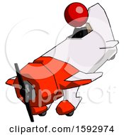 Poster, Art Print Of Red Clergy Man In Geebee Stunt Plane Descending View