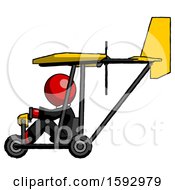 Poster, Art Print Of Red Clergy Man In Ultralight Aircraft Side View