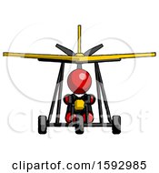 Poster, Art Print Of Red Clergy Man In Ultralight Aircraft Front View