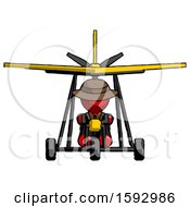 Poster, Art Print Of Red Detective Man In Ultralight Aircraft Front View