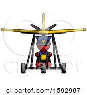 Red Police Man In Ultralight Aircraft Front View