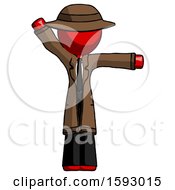 Poster, Art Print Of Red Detective Man Directing Traffic Right