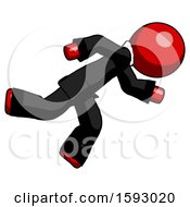 Poster, Art Print Of Red Clergy Man Running While Falling Down