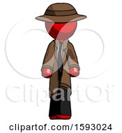 Poster, Art Print Of Red Detective Man Walking Front View