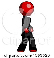Poster, Art Print Of Red Clergy Man Walking Turned Right Front View