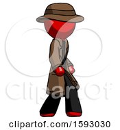 Poster, Art Print Of Red Detective Man Walking Turned Right Front View