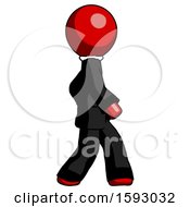 Poster, Art Print Of Red Clergy Man Walking Right Side View