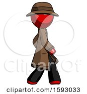 Poster, Art Print Of Red Detective Man Walking Right Side View