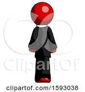 Poster, Art Print Of Red Clergy Man Walking Away Back View