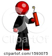 Poster, Art Print Of Red Clergy Man Holding Dynamite With Fuse Lit