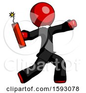 Poster, Art Print Of Red Clergy Man Throwing Dynamite
