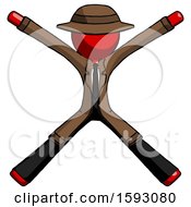 Red Detective Man With Arms And Legs Stretched Out