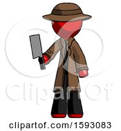 Poster, Art Print Of Red Detective Man Holding Meat Cleaver