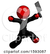 Poster, Art Print Of Red Clergy Man Psycho Running With Meat Cleaver