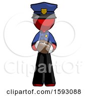Poster, Art Print Of Red Police Man Giving Football To You