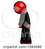 Poster, Art Print Of Red Clergy Man Depressed With Head Down Turned Left