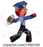 Poster, Art Print Of Red Police Man Throwing Football