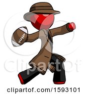 Poster, Art Print Of Red Detective Man Throwing Football