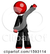 Red Clergy Man Waving Emphatically With Left Arm