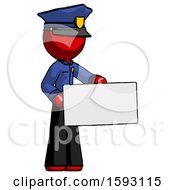 Poster, Art Print Of Red Police Man Presenting Large Envelope