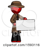 Poster, Art Print Of Red Detective Man Presenting Large Envelope