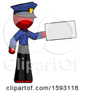 Poster, Art Print Of Red Police Man Holding Large Envelope