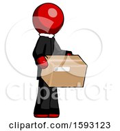 Poster, Art Print Of Red Clergy Man Holding Package To Send Or Recieve In Mail