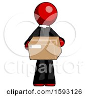 Poster, Art Print Of Red Clergy Man Holding Box Sent Or Arriving In Mail