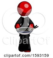 Poster, Art Print Of Red Clergy Man Serving Or Presenting Noodles