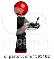 Poster, Art Print Of Red Clergy Man Holding Noodles Offering To Viewer