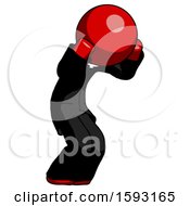 Red Clergy Man With Headache Or Covering Ears Turned To His Right