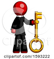 Poster, Art Print Of Red Clergy Man Holding Key Made Of Gold