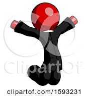 Poster, Art Print Of Red Clergy Man Jumping Or Kneeling With Gladness