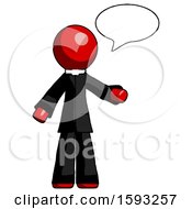 Poster, Art Print Of Red Clergy Man With Word Bubble Talking Chat Icon