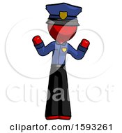 Poster, Art Print Of Red Police Man Shrugging Confused