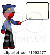 Poster, Art Print Of Red Police Man Giving Presentation In Front Of Dry-Erase Board