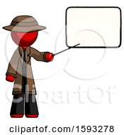 Poster, Art Print Of Red Detective Man Giving Presentation In Front Of Dry-Erase Board
