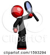 Poster, Art Print Of Red Clergy Man Inspecting With Large Magnifying Glass Facing Up