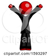Poster, Art Print Of Red Clergy Man With Arms Out Joyfully