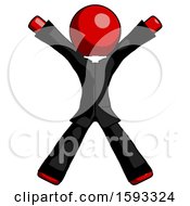 Poster, Art Print Of Red Clergy Man Jumping Or Flailing