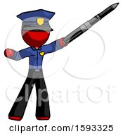 Poster, Art Print Of Red Police Man Demonstrating That Indeed The Pen Is Mightier